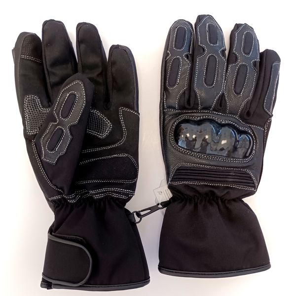 WD 936 SORT MC HANSKER MED VISIRRENS, VANNTETT